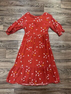 Wonder Nation Red Dress with White and Pink horse Pattern